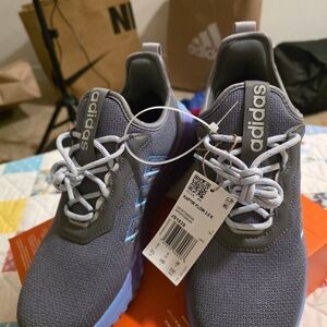Adidas Gray and Blue Running Shoes